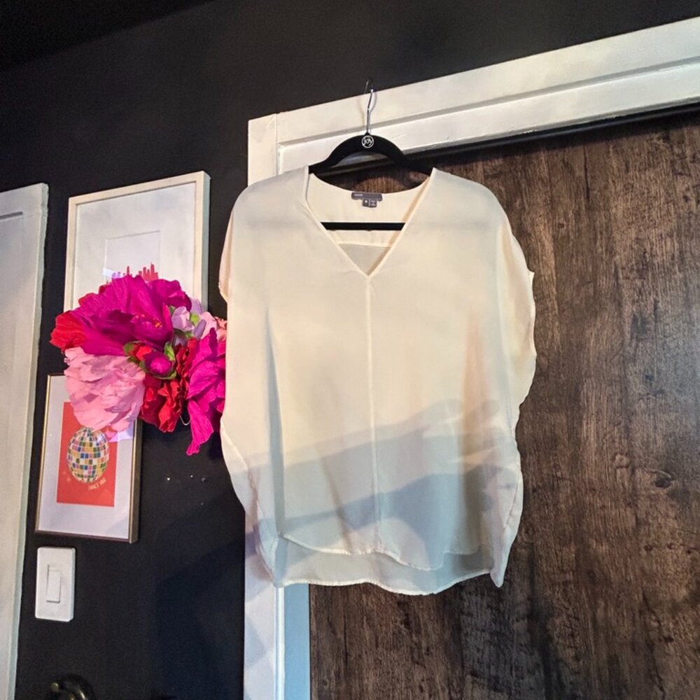 Vince Cream Sleeveless Blouse Top Medium